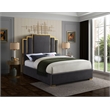 Meridian Furniture Hugos Gray Velvet Queen Bed