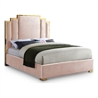 Meridian Furniture Hugos Pink Velvet King Bed
