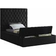 Meridian Furniture Bliss Solid Wood Tufted Velvet Twin Bed in Black