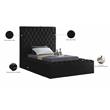 Meridian Furniture Bliss Solid Wood Tufted Velvet Twin Bed in Black