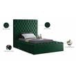 Meridian Furniture Bliss Solid Wood Tufted Velvet Twin Bed in Green