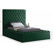 Meridian Furniture Bliss Solid Wood Tufted Velvet Twin Bed in Green