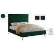 Meridian Furniture Jasmine Contemporary Velvet Full Bed in Green