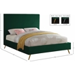 Meridian Furniture Jasmine Contemporary Velvet Full Bed in Green