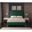 Meridian Furniture Jasmine Contemporary Velvet Full Bed in Green