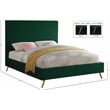 Meridian Furniture Jasmine Contemporary Velvet King Bed in Green