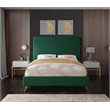 Meridian Furniture Jasmine Contemporary Velvet King Bed in Green