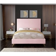 Meridian Furniture Jasmine Contemporary Velvet Twin Bed in Green