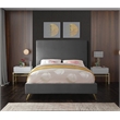 Meridian Furniture Jasmine Contemporary Velvet Full Bed in Gray