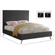 Meridian Furniture Jasmine Contemporary Velvet Full Bed in Gray
