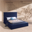 Meridian Furniture Bliss Solid Wood Tufted Velvet King Bed in Navy
