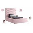 Meridian Furniture Bliss Solid Wood Tufted Velvet Twin Bed in Pink