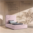 Meridian Furniture Bliss Solid Wood Tufted Velvet Twin Bed in Pink