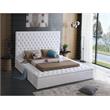 Meridian Furniture Bliss Solid Wood Tufted Velvet Full Bed in White