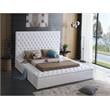 Meridian Furniture Bliss Solid Wood Tufted Velvet King Bed in White