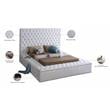 Meridian Furniture Bliss Solid Wood Tufted Velvet King Bed in White