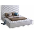 Meridian Furniture Bliss Solid Wood Tufted Velvet King Bed in White