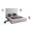 Meridian Furniture Bliss Solid Wood Tufted Velvet Queen Bed in White
