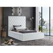 Meridian Furniture Bliss Solid Wood Tufted Velvet Twin Bed in White