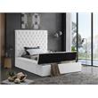 Meridian Furniture Bliss Solid Wood Tufted Velvet Twin Bed in White