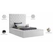 Meridian Furniture Bliss Solid Wood Tufted Velvet Twin Bed in White