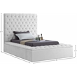 Meridian Furniture Bliss Solid Wood Tufted Velvet Twin Bed in White