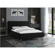 Meridian Furniture Delano Solid Wood Tufted Velvet King Bed in Black
