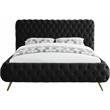 Meridian Furniture Delano Solid Wood Tufted Velvet King Bed in Black