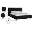 Meridian Furniture Delano Solid Wood Tufted Velvet King Bed in Black