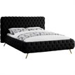 Meridian Furniture Delano Solid Wood Tufted Velvet King Bed in Black