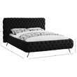 Meridian Furniture Delano Solid Wood Tufted Velvet Queen Bed in Black