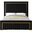 Meridian Furniture Dolce Solid Wood and Velvet Queen Bed in Black