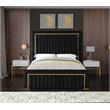 Meridian Furniture Dolce Solid Wood and Velvet Queen Bed in Black