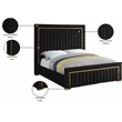 Meridian Furniture Dolce Solid Wood and Velvet Queen Bed in Black