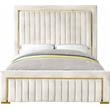 Meridian Furniture Dolce Solid Wood and Velvet King Bed in Cream