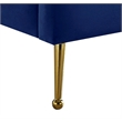 Meridian Furniture Lily Solid Wood and Tufted Velvet Twin Bed in Navy