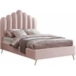 Meridian Furniture Lily Solid Wood and Tufted Velvet Full Bed in Pink
