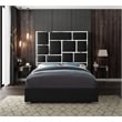 Meridian Furniture Milan Solid Wood and Vegan Leather King Bed in Black