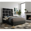 Meridian Furniture Milan Solid Wood and Vegan Leather Queen Bed in Black