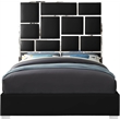 Meridian Furniture Milan Solid Wood and Vegan Leather Queen Bed in Black