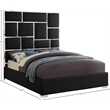 Meridian Furniture Milan Solid Wood and Vegan Leather Queen Bed in Black