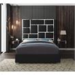Meridian Furniture Milan Solid Wood and Vegan Leather Queen Bed in Black