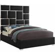 Meridian Furniture Milan Solid Wood and Vegan Leather Queen Bed in Black