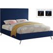 Meridian Furniture Jasmine Contemporary Velvet King Bed in Navy