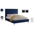 Meridian Furniture Jasmine Contemporary Velvet King Bed in Navy