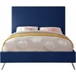 Meridian Furniture Jasmine Contemporary Velvet King Bed in Navy