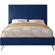 Meridian Furniture Jasmine Contemporary Velvet Queen Bed in Navy