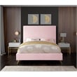Meridian Furniture Jasmine Contemporary Velvet Twin Bed in Navy