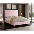 Meridian Furniture Jasmine Contemporary Velvet Twin Bed in Navy