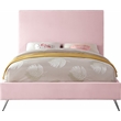 Meridian Furniture Jasmine Contemporary Velvet King Bed in Pink